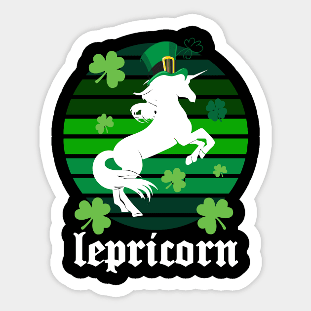 Lepricorn. Leprechaun and unicorn st patricks day Sticker by Prints by Hitz